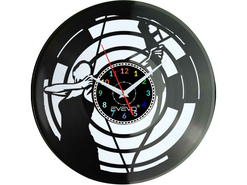 ZEGAR ŚCIENNY ŁUCZNIK STRZELEC ARCHER FLUORESCENCYJNE TŁO PŁYTA WINYLOWA PREZENT UPOMINEK URODZINY GIFT SOUVENIR EVEVO W0037