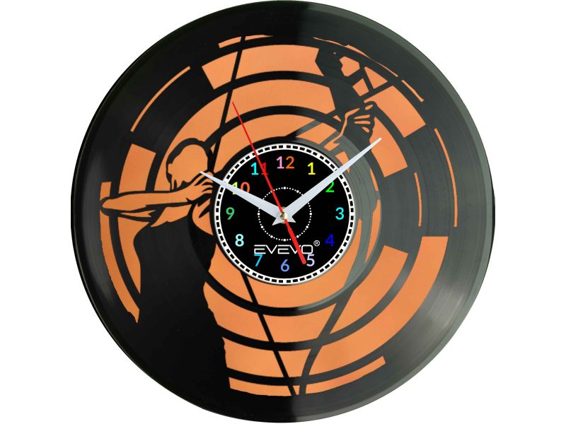 ZEGAR ŚCIENNY ŁUCZNIK STRZELEC ARCHER FLUORESCENCYJNE TŁO PŁYTA WINYLOWA PREZENT UPOMINEK URODZINY GIFT SOUVENIR EVEVO W0037