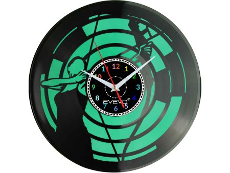 ZEGAR ŚCIENNY ŁUCZNIK STRZELEC ARCHER FLUORESCENCYJNE TŁO PŁYTA WINYLOWA PREZENT UPOMINEK URODZINY GIFT SOUVENIR EVEVO W0037