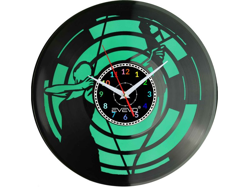 ZEGAR ŚCIENNY ŁUCZNIK STRZELEC ARCHER FLUORESCENCYJNE TŁO PŁYTA WINYLOWA PREZENT UPOMINEK URODZINY GIFT SOUVENIR EVEVO W0037