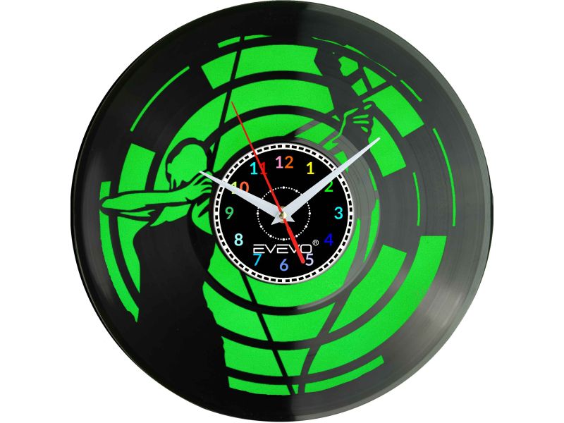 ZEGAR ŚCIENNY ŁUCZNIK STRZELEC ARCHER FLUORESCENCYJNE TŁO PŁYTA WINYLOWA PREZENT UPOMINEK URODZINY GIFT SOUVENIR EVEVO W0037