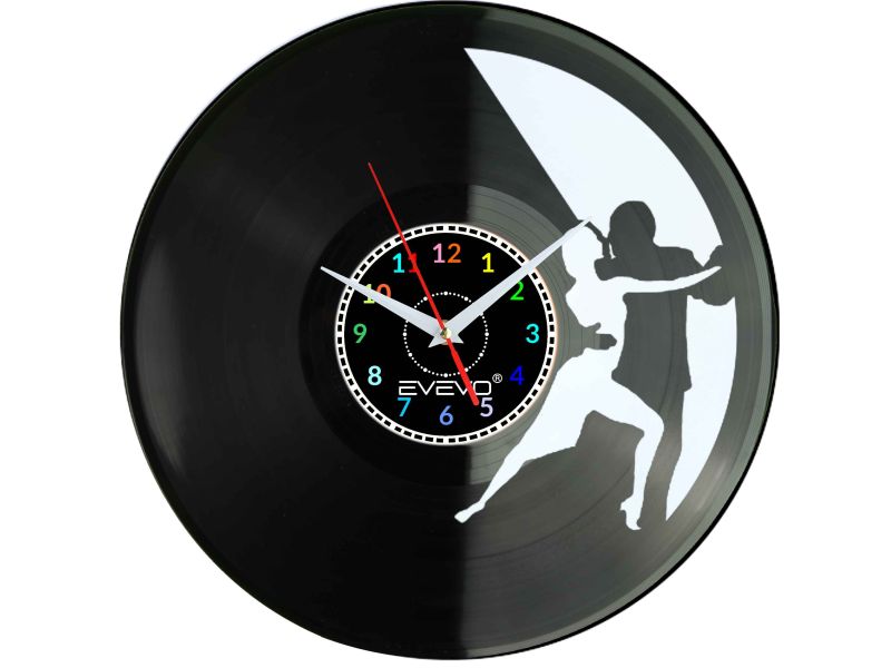 TANIEC WALEC TWIST MAZUR ZEGAR ŚCIENNY FLUORESCENCYJNE TŁO PŁYTA WINYLOWA PREZENT UPOMINEK URODZINY GIFT SOUVENIR EVEVO F0045