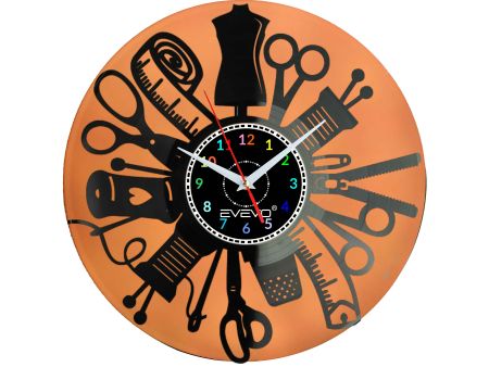 ZEGAR KRAWCOWEJ SZWACZKA MODYSTKA FLUORESCENCYJNE TŁO PŁYTA WINYLOWA PREZENT UPOMINEK URODZINY GIFT SOUVENIR EVEVO W0049 AMAZON