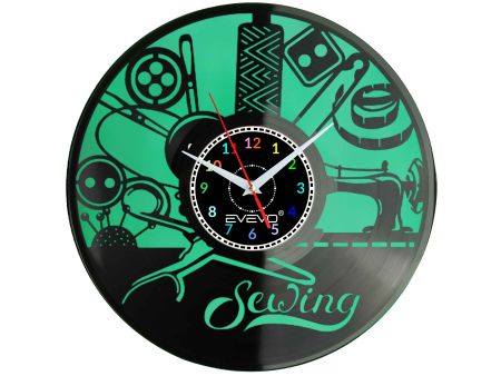 ZEGAR KRAWCOWEJ SZWALNIA FLUORESCENCYJNE TŁO PŁYTA WINYLOWA PREZENT UPOMINEK URODZINY GIFT SOUVENIR EVEVO W0051 EBAY