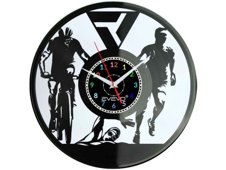 ZEGAR ŚCIENNY IRONMAN TRIATHLON FLUORESCENCYJNE TŁO PŁYTA WINYLOWA PREZENT UPOMINEK URODZINY GIFT SOUVENIR EVEVO W0052 AMAZON