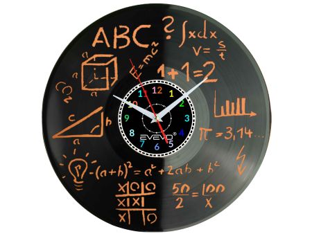 GEOMETRYCZNE FIGURY TRYGONOMETRIA ZEGAR FLUORESCENCYJNE TŁO PŁYTA WINYLOWA PREZENT UPOMINEK URODZINY GIFT SOUVENIR EVEVO F0054