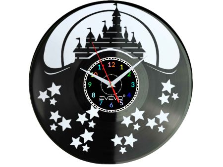 ZAMEK MYSZKI WALT DISNEY ZEGAR ŚCIENNY FLUORESCENCYJNE TŁO PŁYTA WINYLOWA PREZENT UPOMINEK URODZINY GIFT SOUVENIR EVEVO F0057