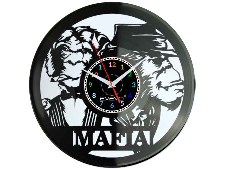 MAFIA MAŁPY GANG SQUAD ZEGAR ŚCIENNY FLUORESCENCYJNE TŁO PŁYTA WINYLOWA PREZENT UPOMINEK GIFT SOUVENIR EVEVO W0061 ALLEGRO