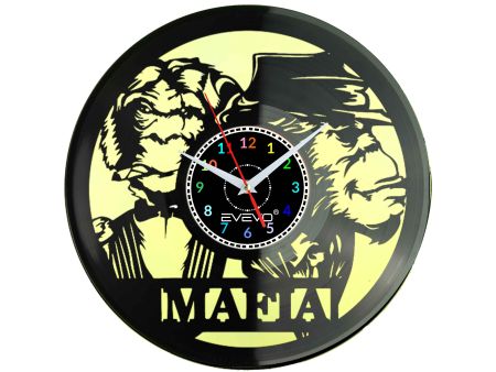 MAFIA MAŁPY GANG SQUAD ZEGAR ŚCIENNY FLUORESCENCYJNE TŁO PŁYTA WINYLOWA PREZENT UPOMINEK GIFT SOUVENIR EVEVO W0061