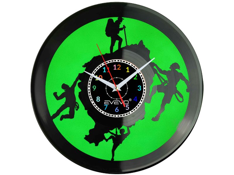 WSPINACZKA GÓRSKA SKAŁKI ZEGAR ŚCIENNY FLUORESCENCYJNE TŁO PŁYTA WINYLOWA PREZENT UPOMINEK GIFT SOUVENIR EVEVO W0062