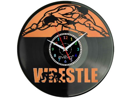 ZEGAR ŚCIENNY WRESTLING ZAPASY FLUORESCENCYJNE TŁO PŁYTA WINYLOWA PREZENT UPOMINEK GIFT SOUVENIR EVEVO W0066 AMAZON