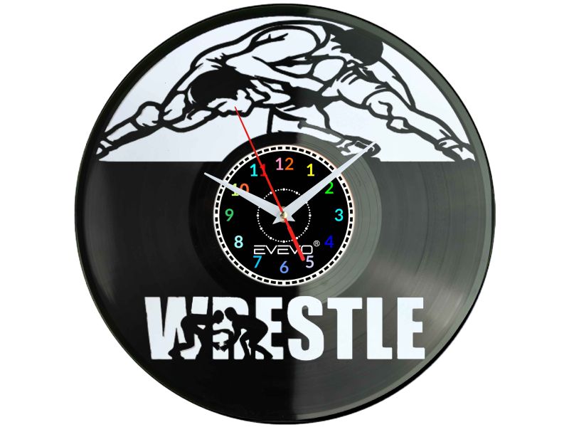 ZEGAR ŚCIENNY WRESTLING ZAPASY FLUORESCENCYJNE TŁO PŁYTA WINYLOWA PREZENT UPOMINEK GIFT SOUVENIR EVEVO W0066 GOOGLE