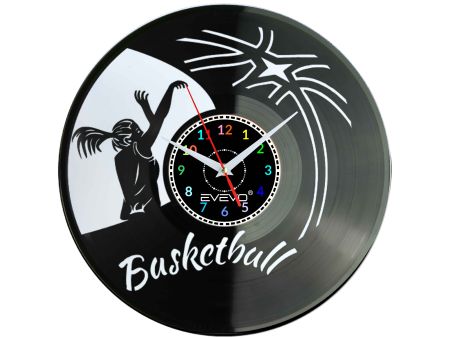 ZEGAR ŚCIENNY KOSZYKÓWKA KOBIET FLUORESCENCYJNE TŁO PŁYTA WINYLOWA PREZENT UPOMINEK GIFT SOUVENIR EVEVO W0068 EBAY