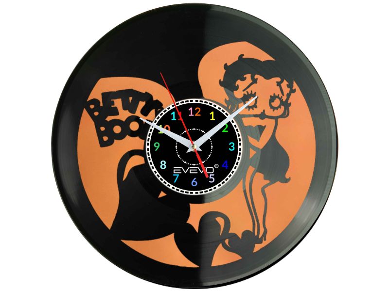 BETTY BOOP PIN-UP GIRLZEGAR ŚCIENNY FLUORESCENCYJNE TŁO PŁYTA WINYLOWA PREZENT UPOMINEK GIFT SOUVENIR EVEVO W0072 GOOGLE