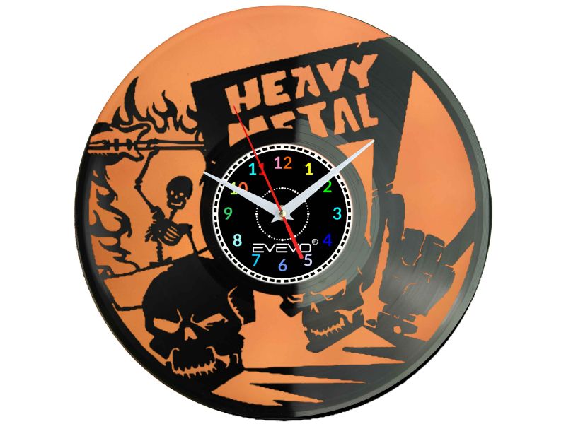 HEAVY METAL HARD ROCK ZEGAR ŚCIENNY FLUORESCENCYJNE TŁO PŁYTA WINYLOWA PREZENT UPOMINEK GIFT SOUVENIR EVEVO W0073 GOOGLE