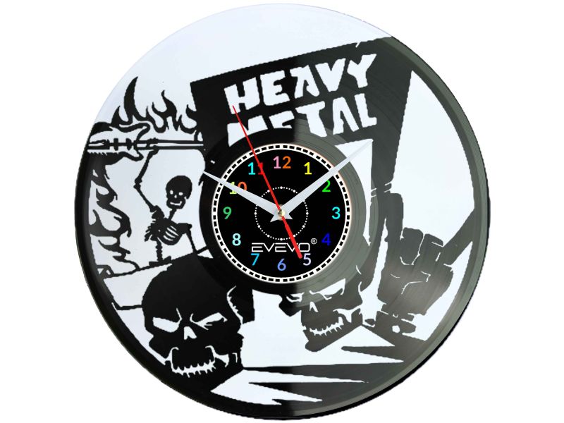 HEAVY METAL HARD ROCK ZEGAR ŚCIENNY FLUORESCENCYJNE TŁO PŁYTA WINYLOWA PREZENT UPOMINEK GIFT SOUVENIR EVEVO W0073 EBAY
