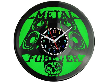 METAL FOREVER ETERNAL ZEGAR ŚCIENNY FLUORESCENCYJNE TŁO PŁYTA WINYLOWA PREZENT UPOMINEK GIFT SOUVENIR EVEVO W0075