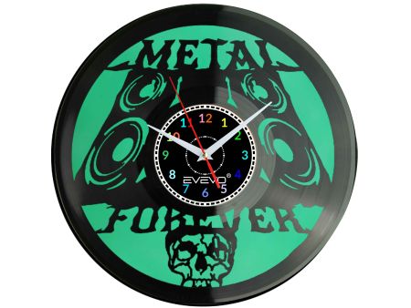 METAL FOREVER ETERNAL ZEGAR ŚCIENNY FLUORESCENCYJNE TŁO PŁYTA WINYLOWA PREZENT UPOMINEK GIFT SOUVENIR EVEVO W0075 EMPIK
