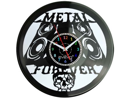 METAL FOREVER ETERNAL ZEGAR ŚCIENNY FLUORESCENCYJNE TŁO PŁYTA WINYLOWA PREZENT UPOMINEK GIFT SOUVENIR EVEVO W0075 ALLEGRO