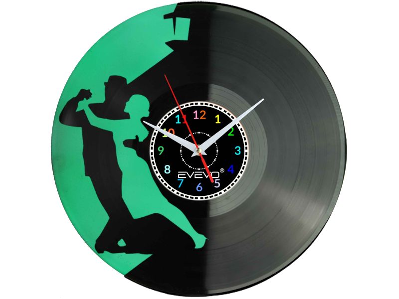 TANIEC TANGO ARGENTINO ZEGAR ŚCIENNY FLUORESCENCYJNE TŁO PŁYTA WINYLOWA PREZENT UPOMINEK GIFT SOUVENIR EVEVO W0076 ALLEGRO
