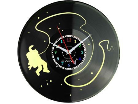 ZEGAR ŚCIENNY ZEGAR KOSMONAUTY SPACEMAN ASTRONAUTA FLUORESCENCYJNE TŁO PŁYTA WINYLOWA PREZENT UPOMINEK GIFT SOUVENIR EVEVO W0078