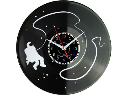 ZEGAR ŚCIENNY ZEGAR KOSMONAUTY SPACEMAN ASTRONAUTA FLUORESCENCYJNE TŁO PŁYTA WINYLOWA PREZENT UPOMINEK GIFT SOUVENIR EVEVO F0078