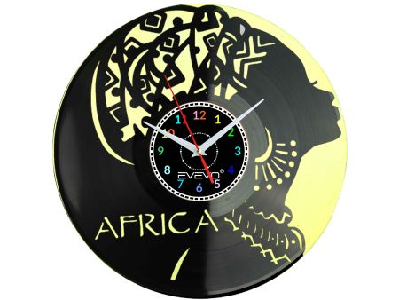 ZEGAR ŚCIENNY AFRICA SAWANA KENIA RPA FLUORESCENCYJNE TŁO PŁYTA WINYLOWA PREZENT UPOMINEKA GIFT SOUVENIR EVEVO W0080
