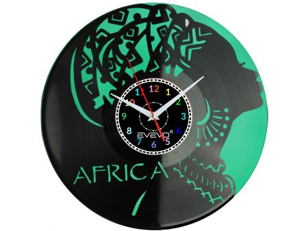 ZEGAR ŚCIENNY AFRICA SAWANA KENIA RPA FLUORESCENCYJNE TŁO PŁYTA WINYLOWA PREZENT UPOMINEKA GIFT SOUVENIR EVEVO W0080 ALLEGRO
