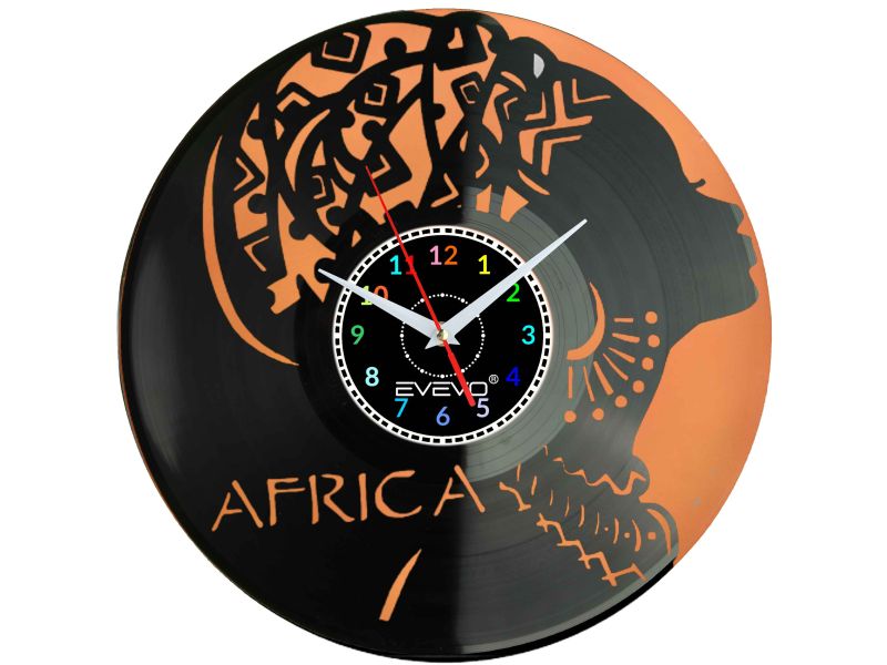 ZEGAR ŚCIENNY AFRICA SAWANA KENIA RPA FLUORESCENCYJNE TŁO PŁYTA WINYLOWA PREZENT UPOMINEKA GIFT SOUVENIR EVEVO W0080 GOOGLE