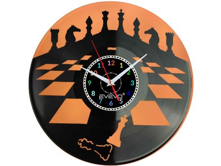 SZACHY BŁYSKAWICZNE KRÓLEWSKIE SZYBKIE ZEGAR ŚCIENNY FLUORESCENCYJNE TŁO PŁYTA WINYLOWA PREZENT UPOMINEKA EVEVO SOUVENIR F0085