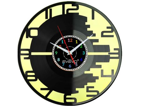 CYFRY ARABSKIE CYFERKI ZEGAR ŚCIENNY FLUORESCENCYJNE TŁO PŁYTA WINYLOWA PREZENT UPOMINEKA EVEVO GIFT SOUVENIR W0087