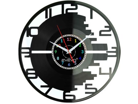 CYFRY ARABSKIE CYFERKI ZEGAR ŚCIENNY FLUORESCENCYJNE TŁO PŁYTA WINYLOWA PREZENT UPOMINEKA EVEVO GIFT SOUVENIR W0087 EMPIK