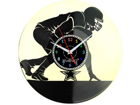 ZEGAR ŚCIENNY AMERICAN FOOTBALL FLUORESCENCYJNE TŁO PŁYTA WINYLOWA PREZENT UPOMINEKA GIFT EVEVO SOUVENIR W0090