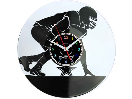 ZEGAR ŚCIENNY AMERICAN FOOTBALL FLUORESCENCYJNE TŁO PŁYTA WINYLOWA PREZENT UPOMINEKA GIFT EVEVO SOUVENIR W0090 AMAZON