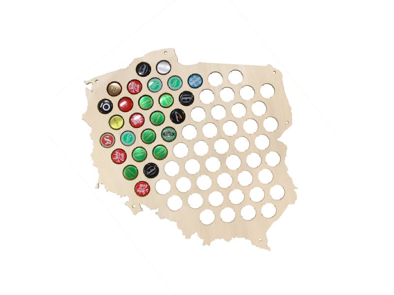 Polska Mapa Piwo Na Kapsle Tablica Piwa Piwna 3 Kolorów Do Wyboru Na Prezent Dla Niego M0004