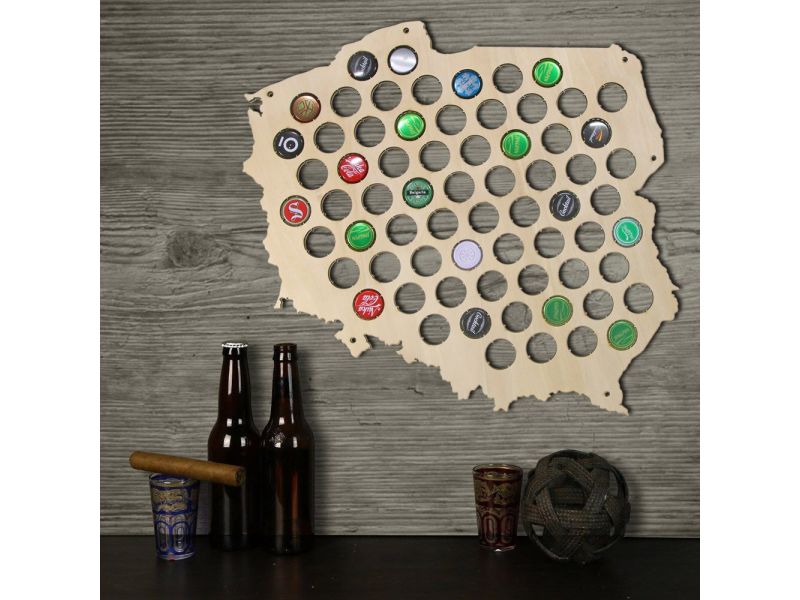 Polska Mapa Piwo Na Kapsle Tablica Piwa Piwna 3 Kolory Do Wyboru Na Prezent Dla Niego M0004 50x50cm