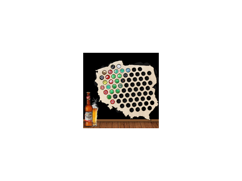 Polska Mapa Piwo Na Kapsle Tablica Piwa Piwna 3 Kolory Do Wyboru Na Prezent Dla Niego M0004 50x50cm