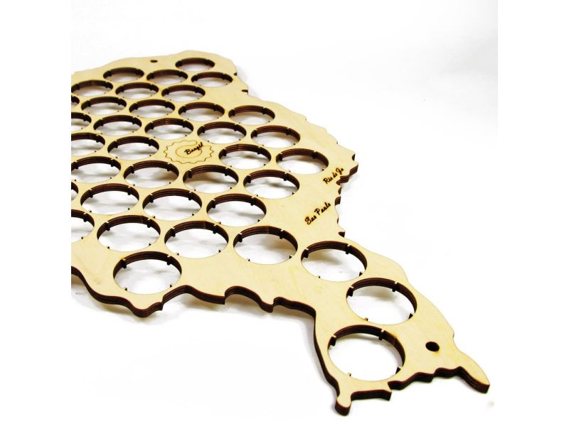 Brazylia Mapa Piwo Na Kapsle Tablica Piwa Piwna 3 Kolorów Do Wyboru Na Prezent Dla Niego M0006 50x40