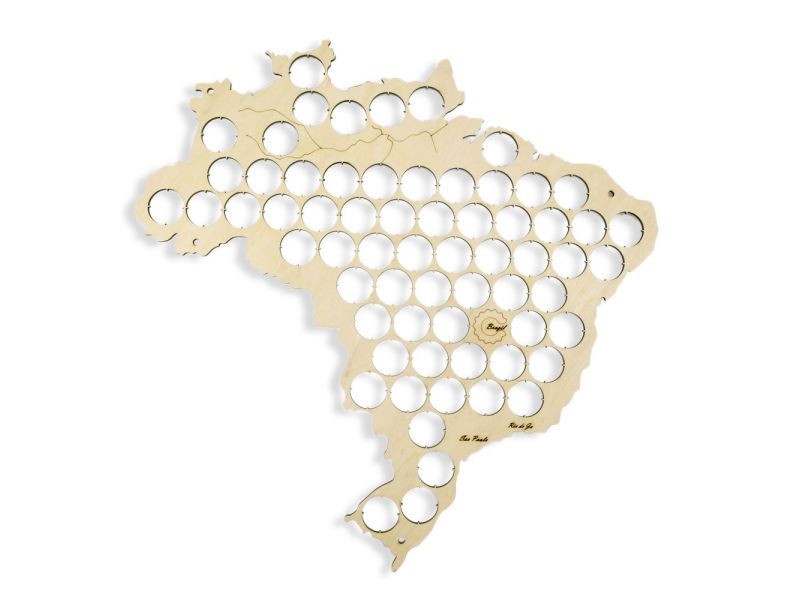 Brazylia Mapa Piwo Na Kapsle Tablica Piwa Piwna 3 Kolory Do Wyboru Na Prezent Dla Niego M0006 50x40