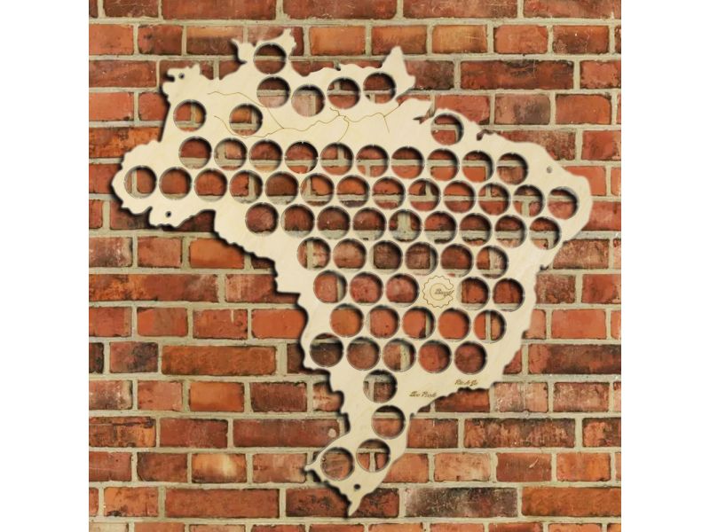 Brazylia Mapa Piwo Na Kapsle Tablica Piwa Piwna 3 Kolory Do Wyboru Na Prezent Dla Niego M0006 50x40