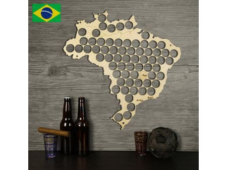 Brazylia Mapa Piwo Na Kapsle Tablica Piwa Piwna 3 Kolory Do Wyboru Na Prezent Dla Niego M0006 50x40