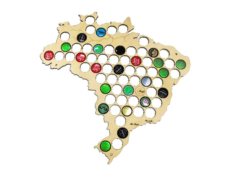 Brazylia Mapa Piwo Na Kapsle Tablica Piwa Piwna 3 Kolory Do Wyboru Na Prezent Dla Niego M0006 50x40