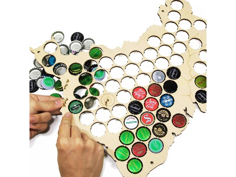 Brazylia Mapa Piwo Na Kapsle Tablica Piwa Piwna 3 Kolorów Do Wyboru Na Prezent Dla Niego M0006 50x40