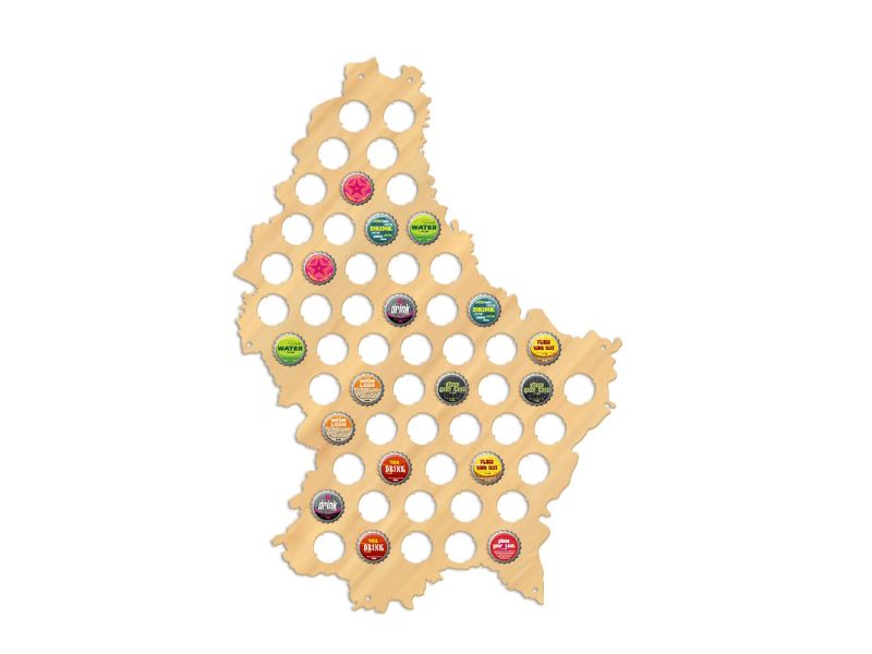 Luksemburg Mapa Piwo Na Kapsle Tablica Piwa Piwna 3 Kolorów Do Wyboru Na Prezent Dla Niego M0019 50x30 cm