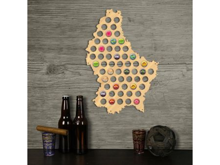 Luksemburg Mapa Piwo Na Kapsle Tablica Piwa Piwna 3 Kolorów Do Wyboru Na Prezent Dla Niego M0019 50x30 cm