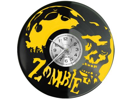 ZEGAR ŚCIENNY ZOMBIE KOLOROWE TŁO PŁYTA WINYLOWA WINYL PREZENT UPOMINEK URODZINY DLA NIEJ DLA NIEGO EVEVO EVEVO.PL C0001