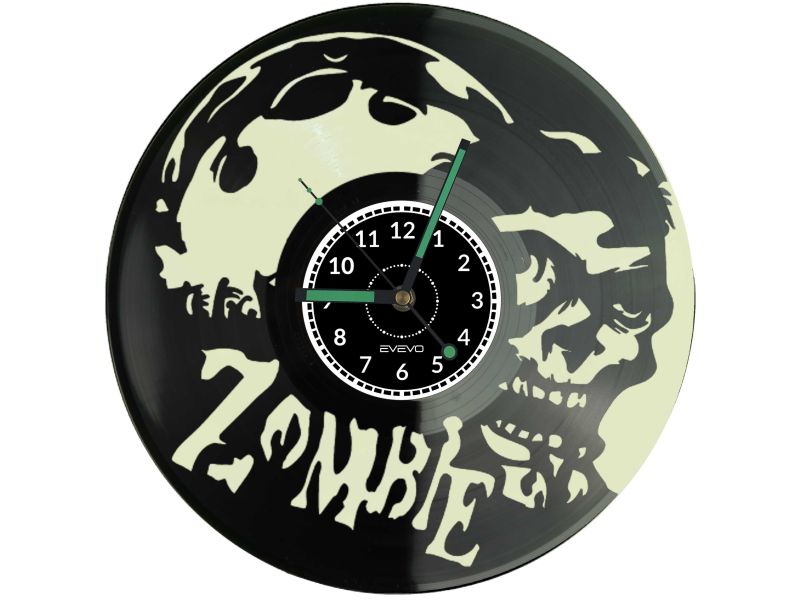 Zegar Ścienny Zombie Kolorowe Tło Płyta Winylowa Winyl Prezent Upominek Urodziny Dla Niej Dla Niego EVEVO evevo.pl C0001