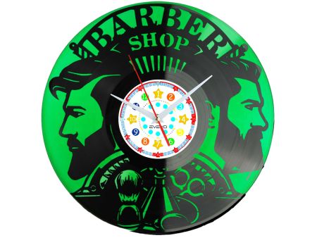 Zegar Ścienny Barber Shop Golibroda Zakład Barberski Płyta Winylowa Prezent Dla Fryzjera Mężczyzny EVEVO C0006