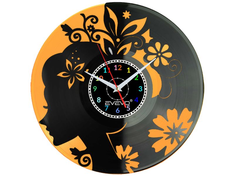 Zegar Ścienny Salon Fryzjerski Atelier Fryzjernia Płyta Winylowa Prezent Dla Fryzjera Dekoracja Loft EVEVO C0007