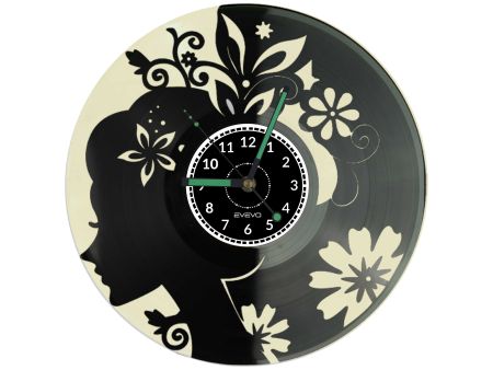 Zegar Ścienny Salon Fryzjerski Atelier Fryzjernia Płyta Winylowa Prezent Dla Fryzjera Dekoracja Loft EVEVO C0007